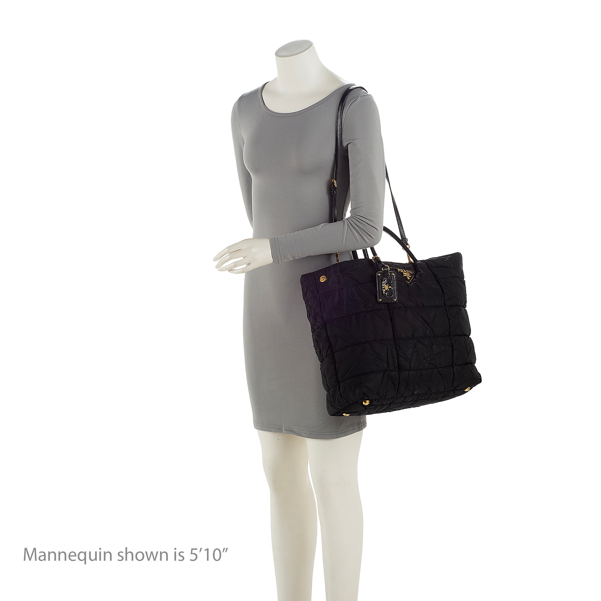 Prada Chevron Quilted Tessuto Convertible Large Tote (SHF-23247)