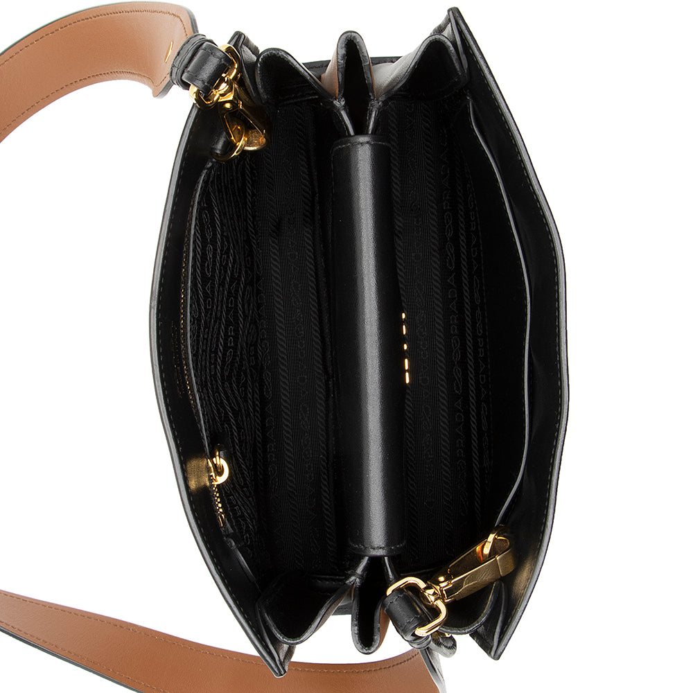 Prada City Calf Leather Bibliotheque Shoulder Bag (SHF-20802)