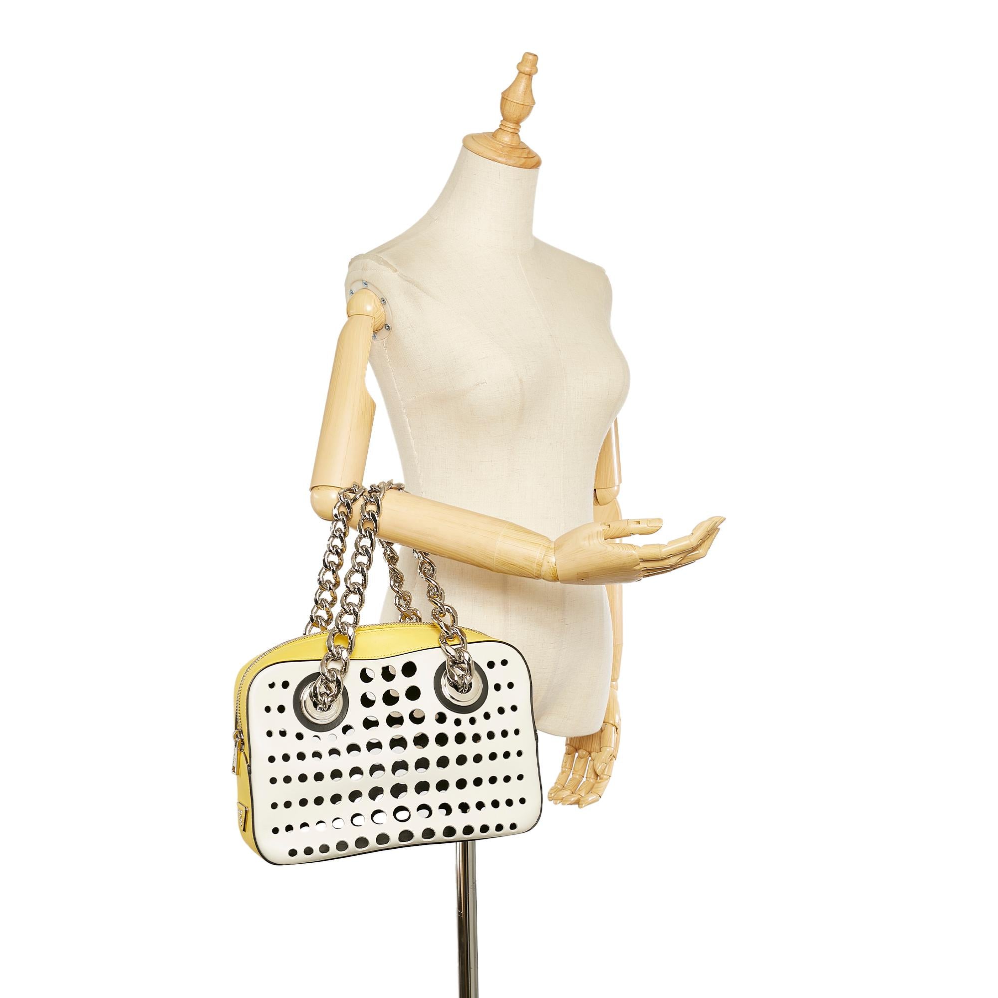 Prada City Fori Perforated Leather Handbag (SHG-25345)