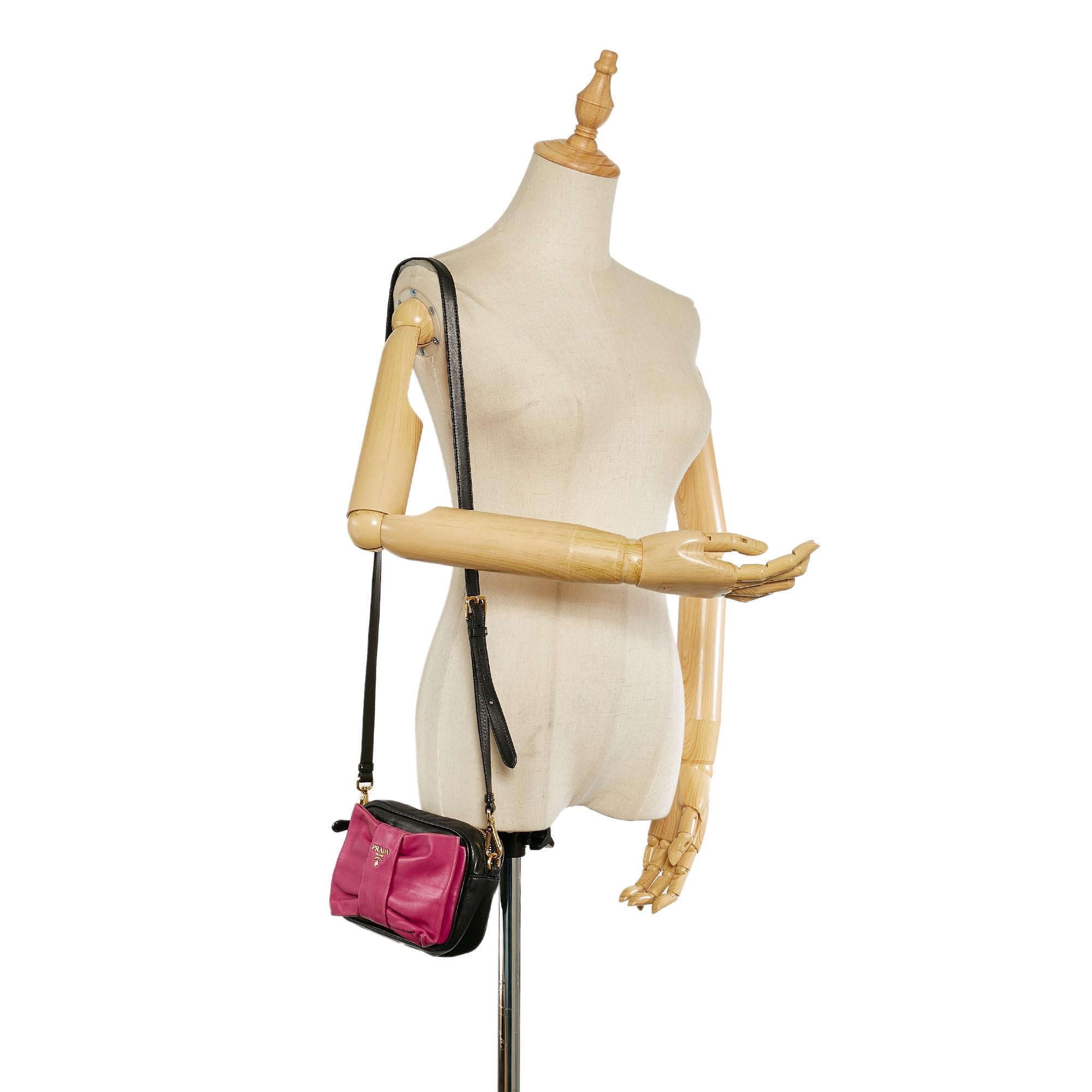 Prada Fiocco Bow Leather Crossbody Bag (SHG-25851)