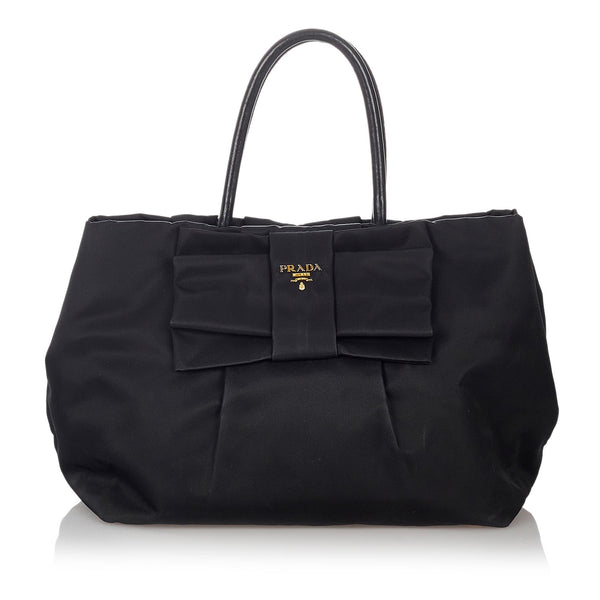 Prada Fiocco Bow Tessuto Handbag (SHG-27095)