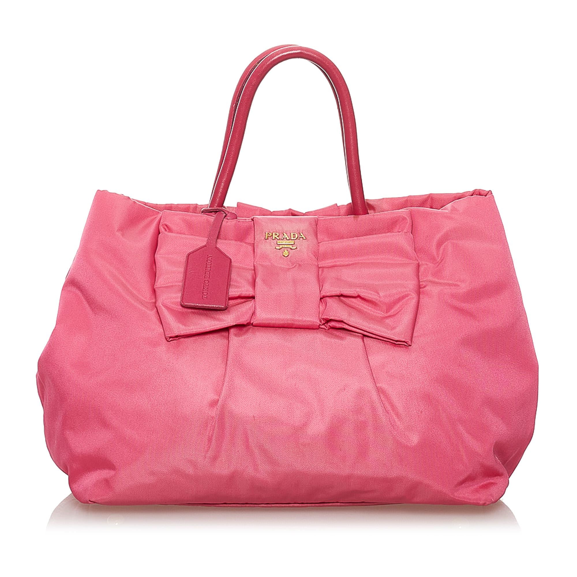 Prada Fiocco Bow Tessuto Tote Bag (SHG-32673)