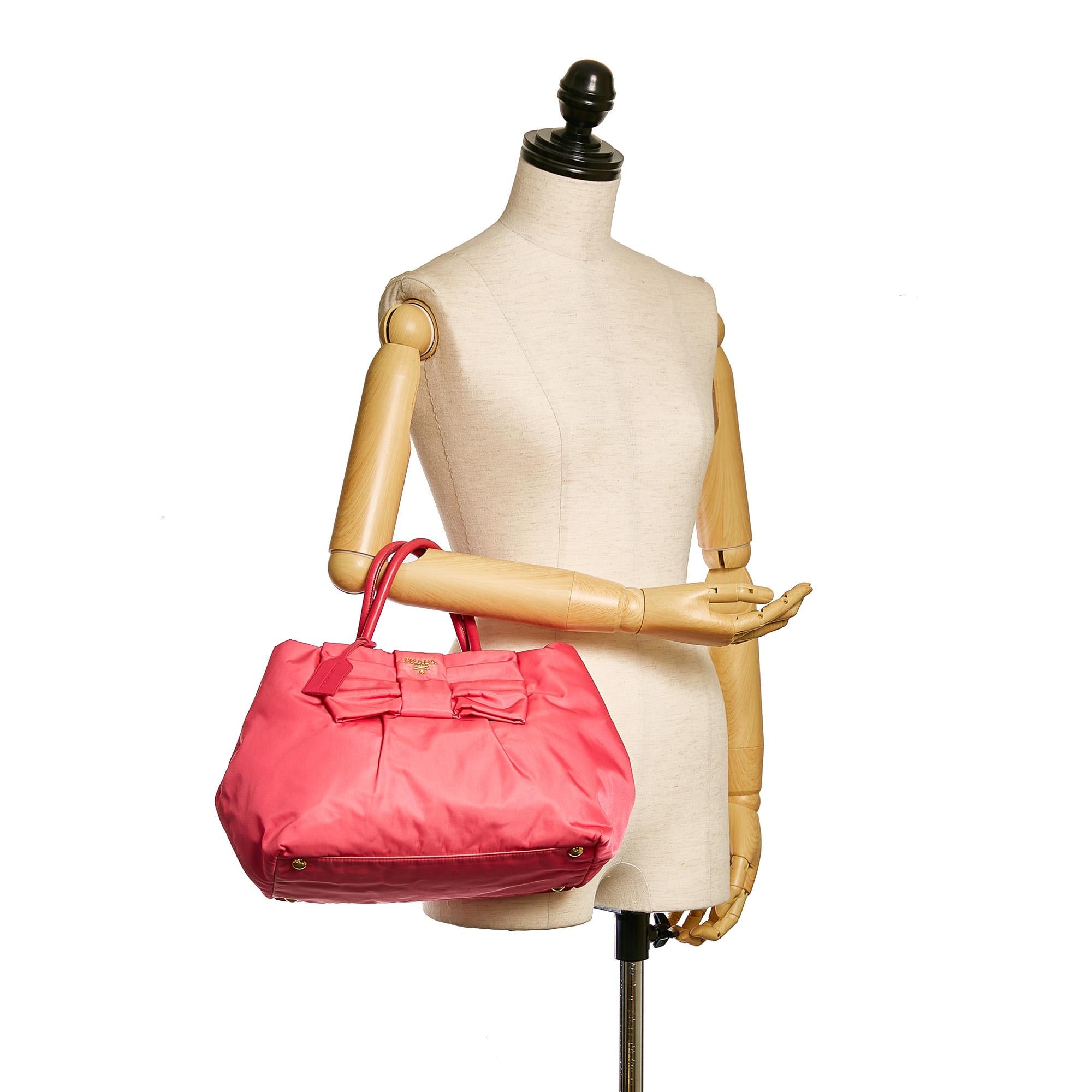 Prada Fiocco Bow Tessuto Tote Bag (SHG-32673)