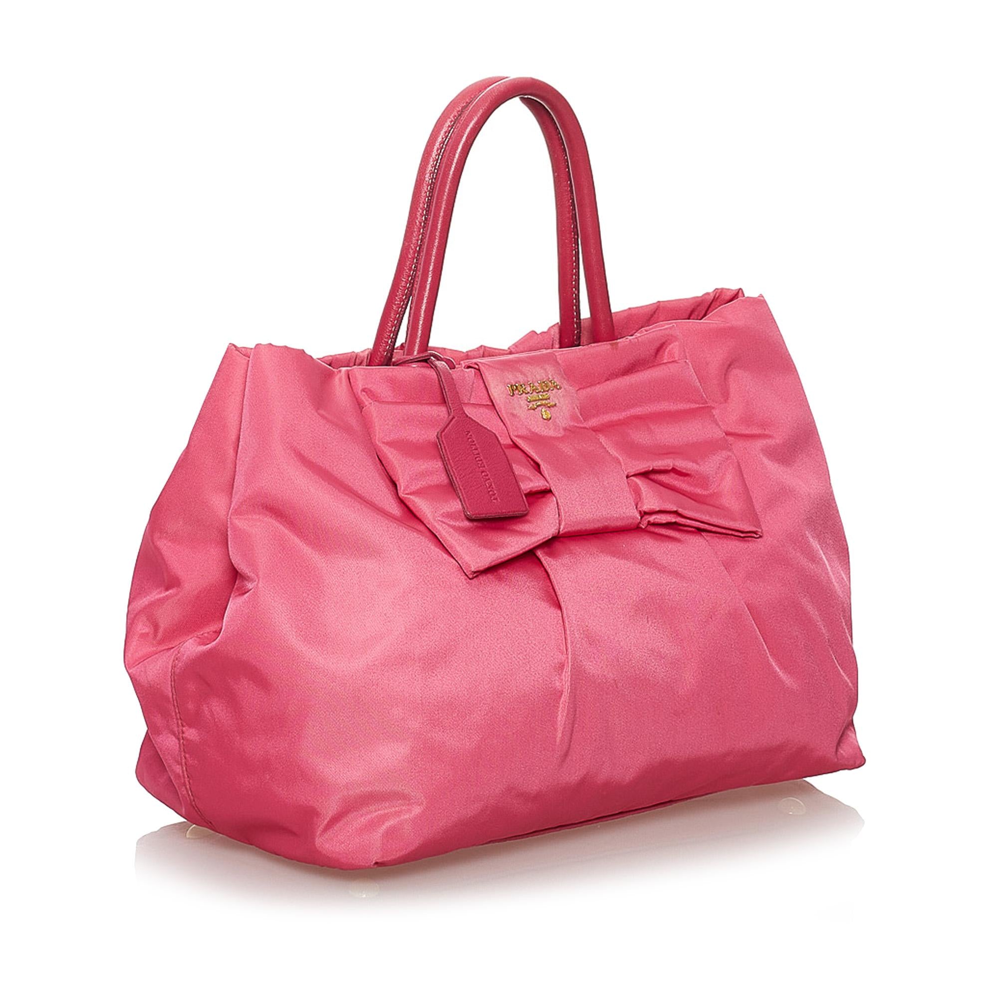 Prada Fiocco Bow Tessuto Tote Bag (SHG-32673)