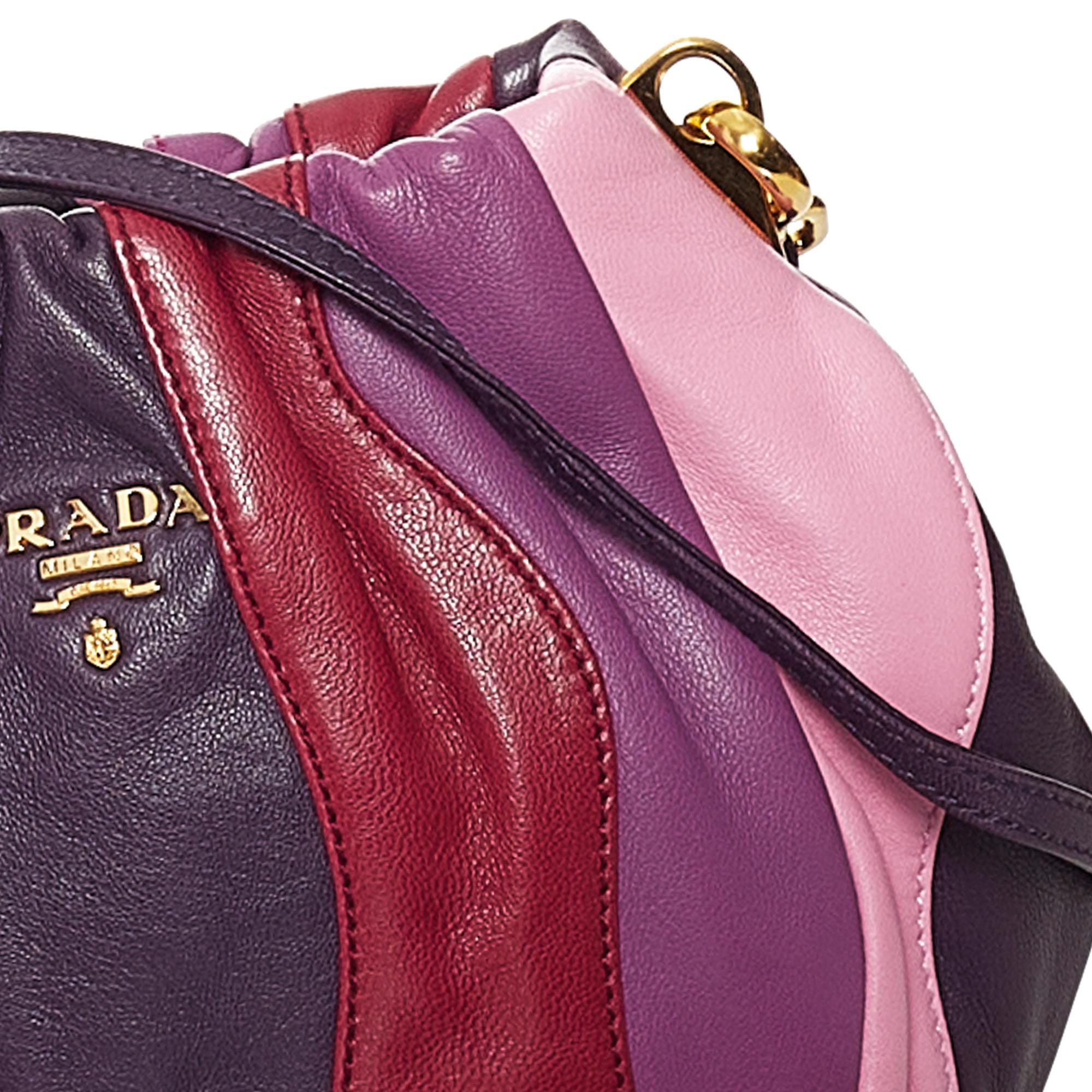 Prada Gathered Leather Crossbody Bag (SHG-31466)