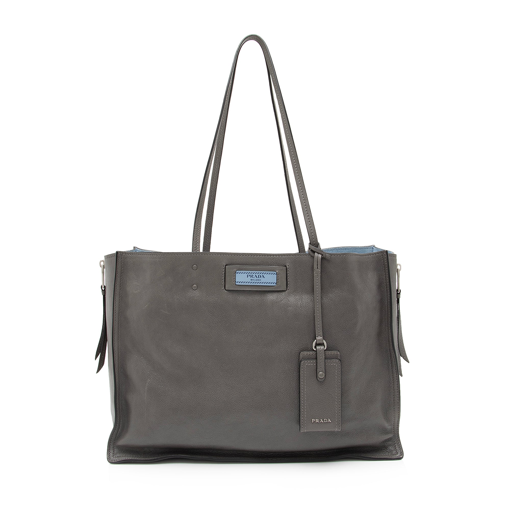 Prada Glace Calf Etiquette Tote (SHF-ylRJkw)