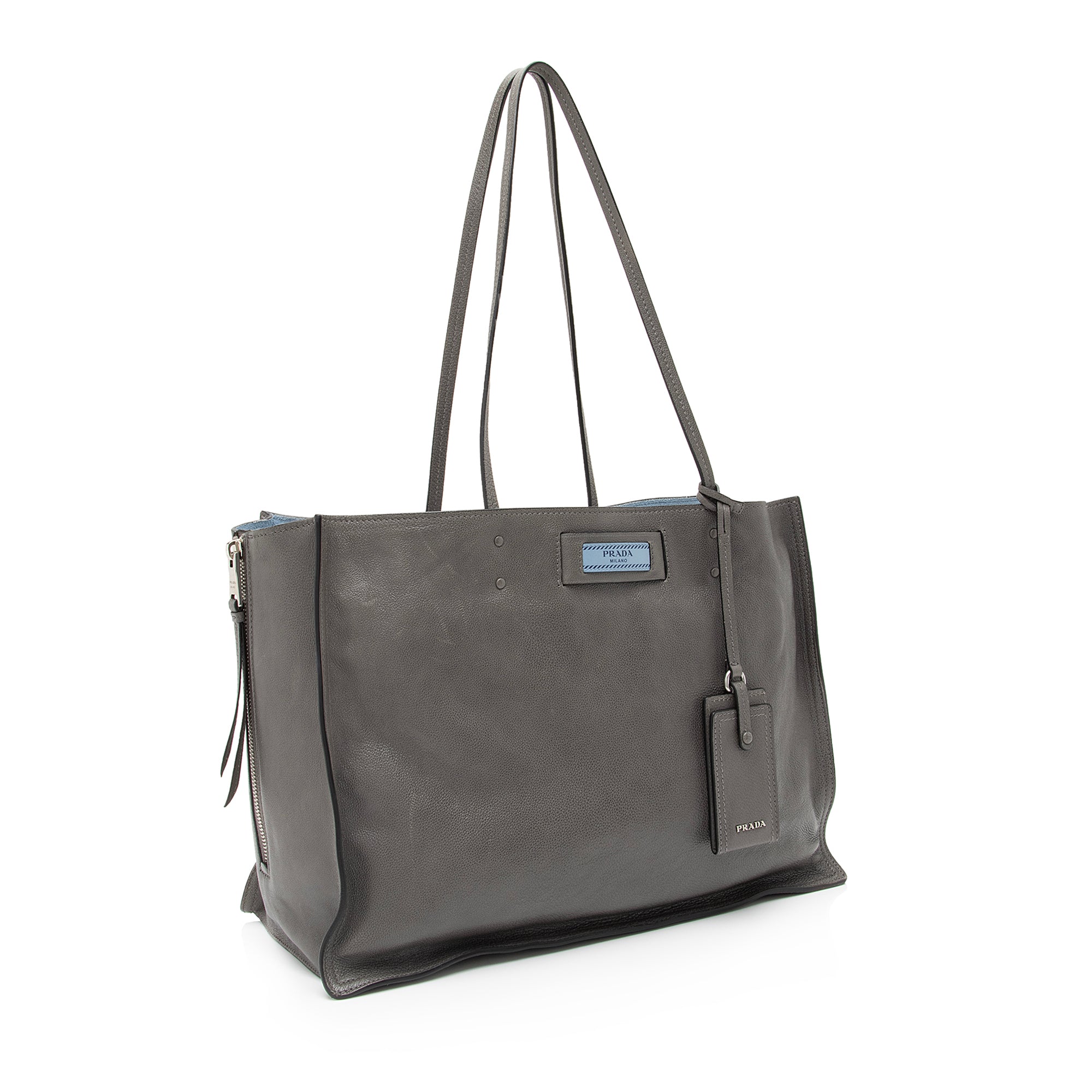 Prada Glace Calf Etiquette Tote (SHF-ylRJkw)