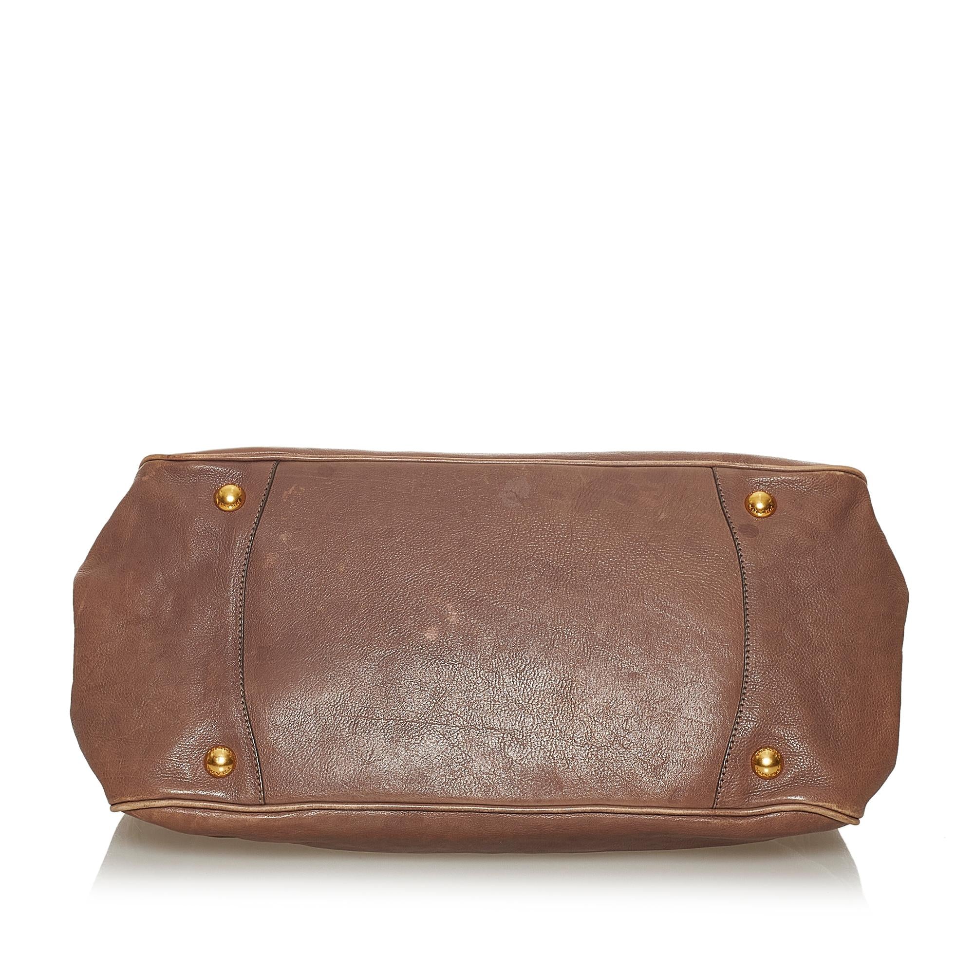 Prada Glace Calf Leather Satchel (SHG-29092)