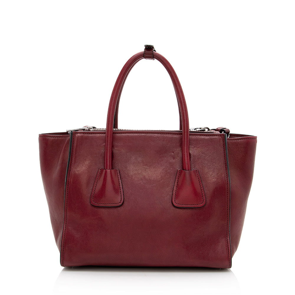 Prada Glace Calf Twin Pocket Tote (SHF-17182)