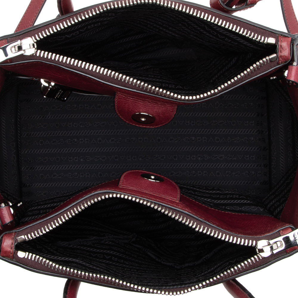 Prada Glace Calf Twin Pocket Tote (SHF-17182)