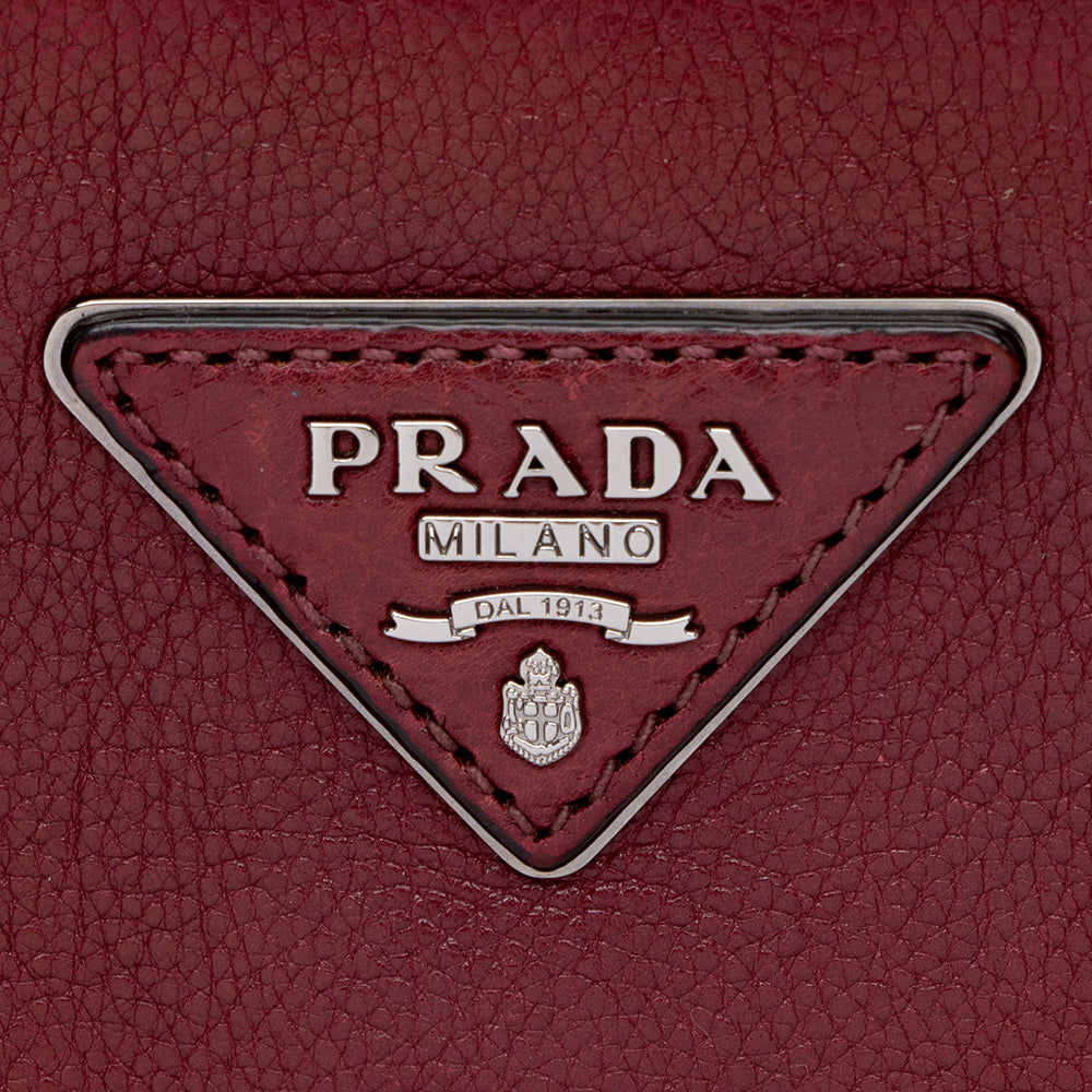 Prada Glace Calf Twin Pocket Tote (SHF-17182)