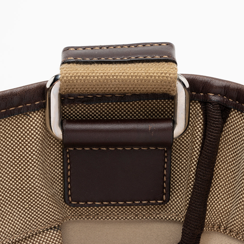 Prada Canvas Jacquard Logo Messenger Bag (SHF-17122)