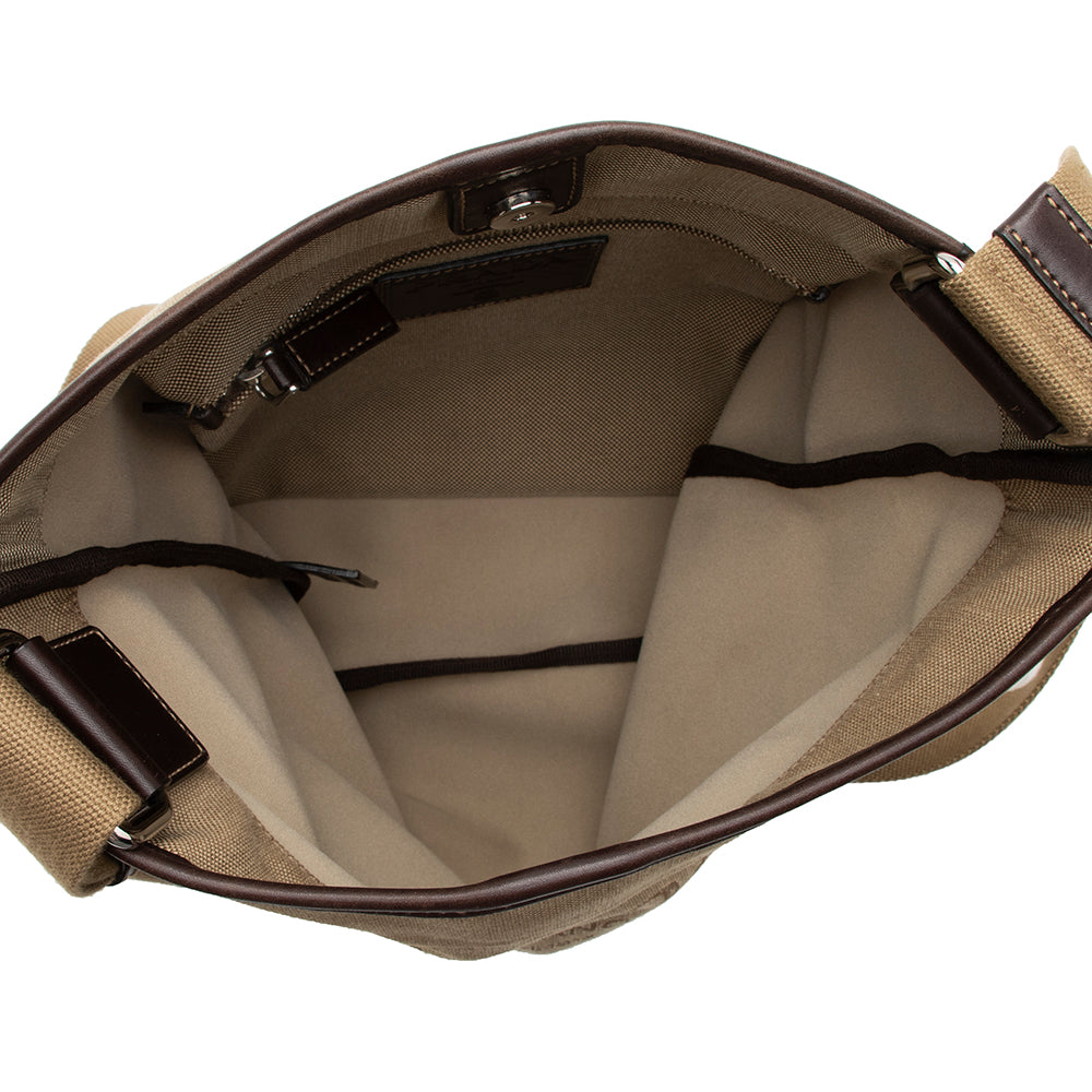 Prada Canvas Jacquard Logo Messenger Bag (SHF-17122)