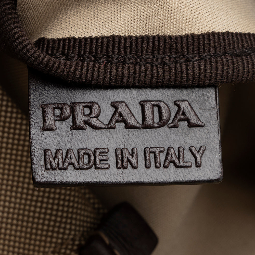 Prada Canvas Jacquard Logo Messenger Bag (SHF-17122)