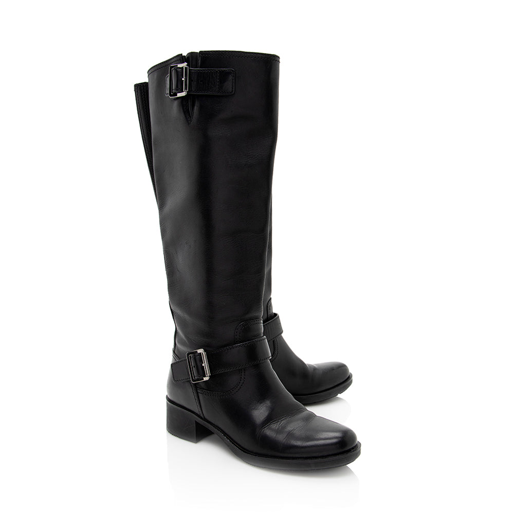 Prada Leather Buckle Boots - Size 5.5 / 35.5 (SHF-19584)
