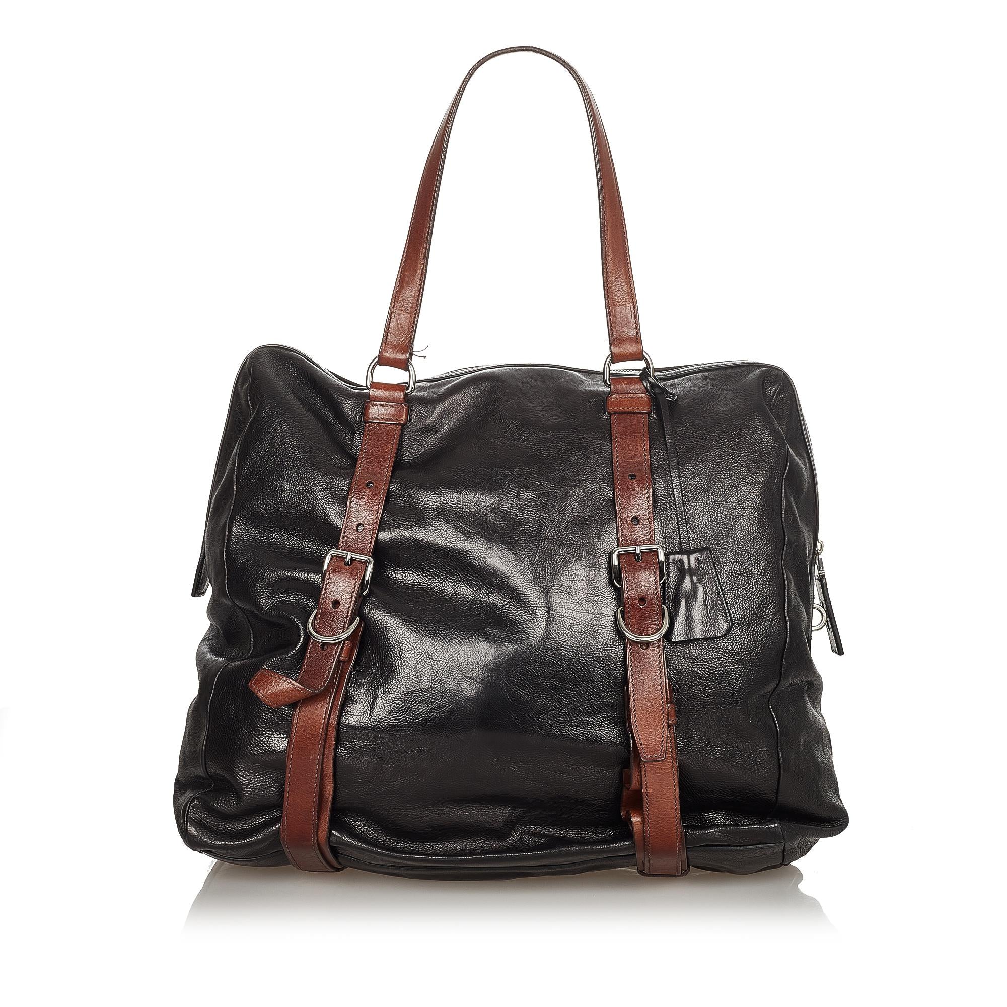 Prada Leather Tote Bag (SHG-32552)