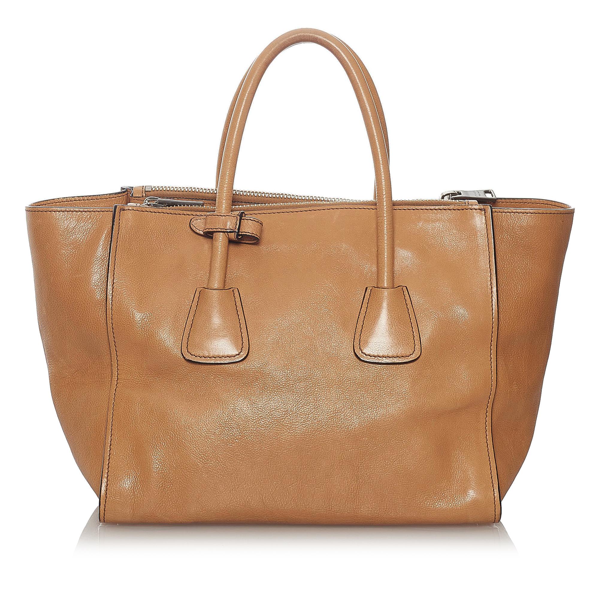 Prada Leather Twin Pocket Satchel (SHG-27850)