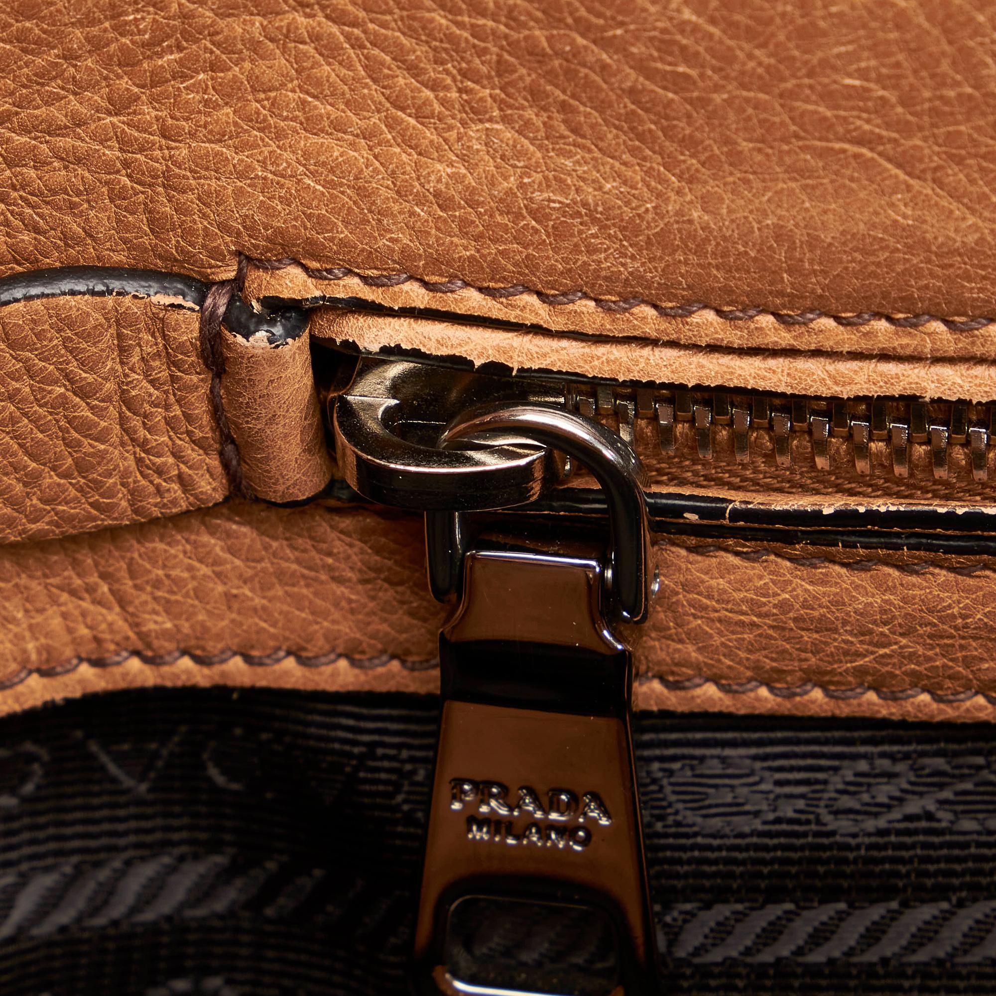 Prada Leather Twin Pocket Satchel (SHG-27850)