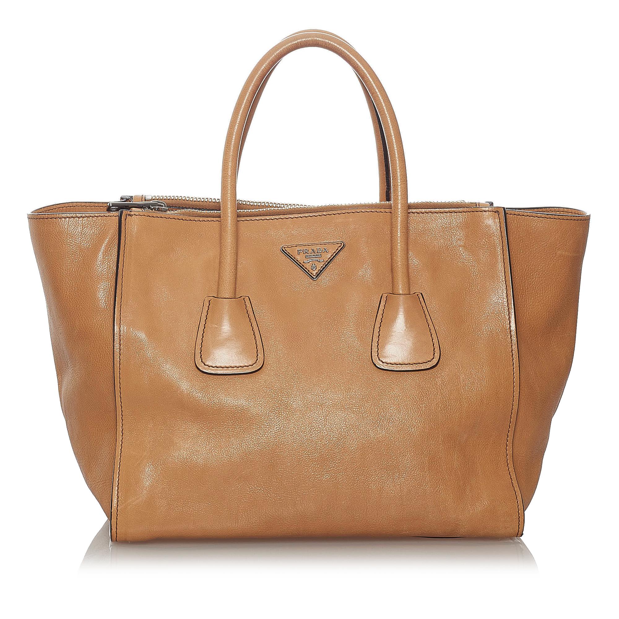 Prada Leather Twin Pocket Satchel (SHG-27850)