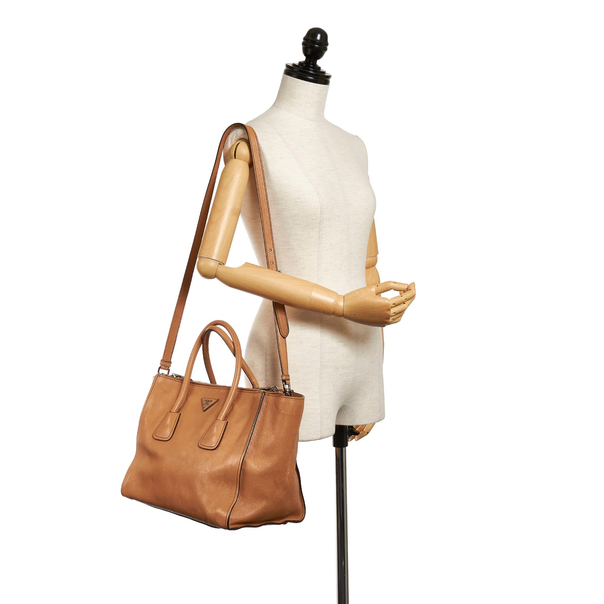 Prada Leather Twin Pocket Satchel (SHG-27850)