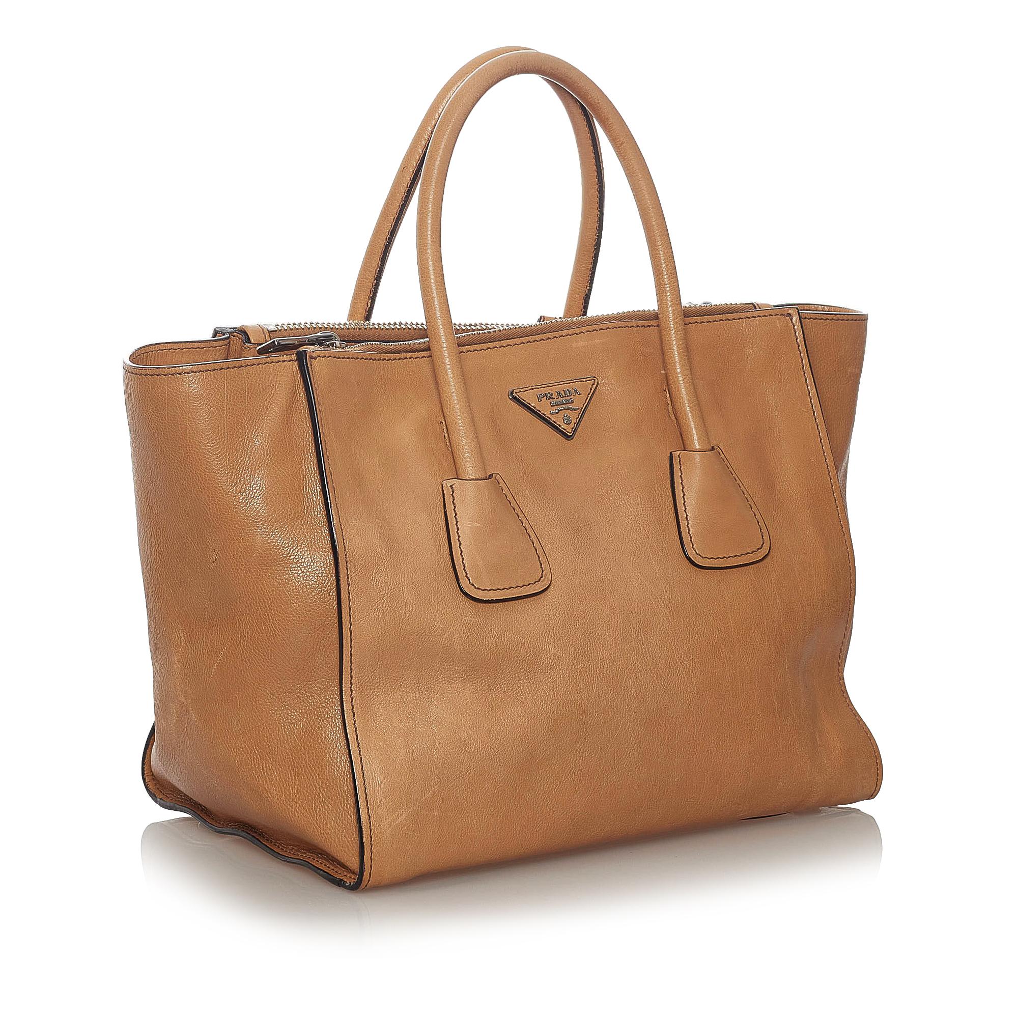 Prada Leather Twin Pocket Satchel (SHG-27850)