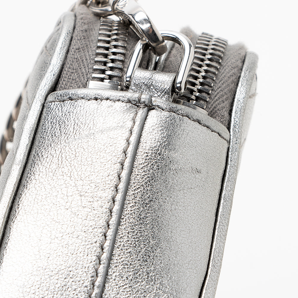 Prada Metallic Leather Diagramme Mini Shoulder Bag (SHF-18475)