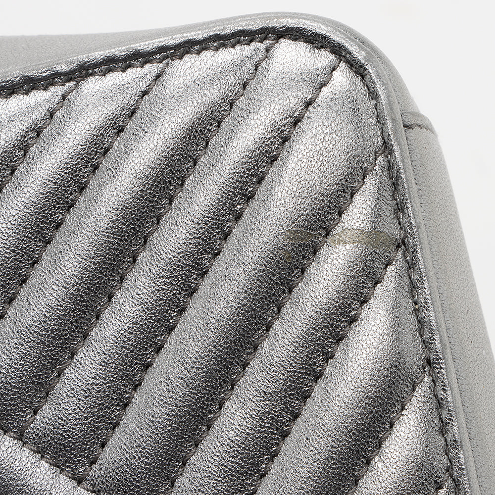 Prada Metallic Leather Diagramme Mini Shoulder Bag (SHF-18475)