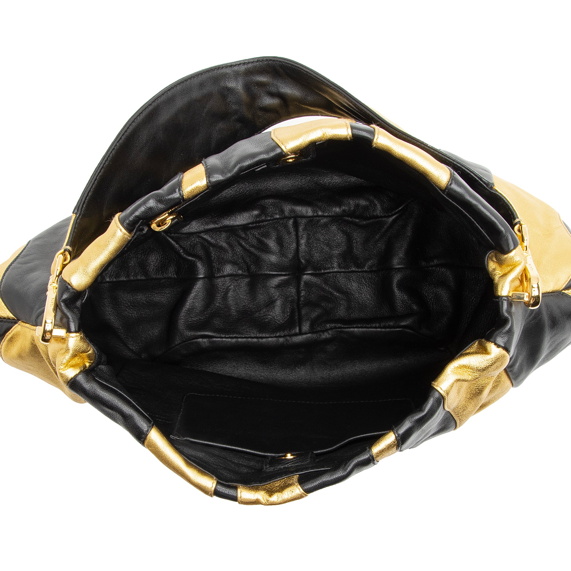 Prada Metallic Nappa Waves Medium Shoulder Bag (SHF-23173)