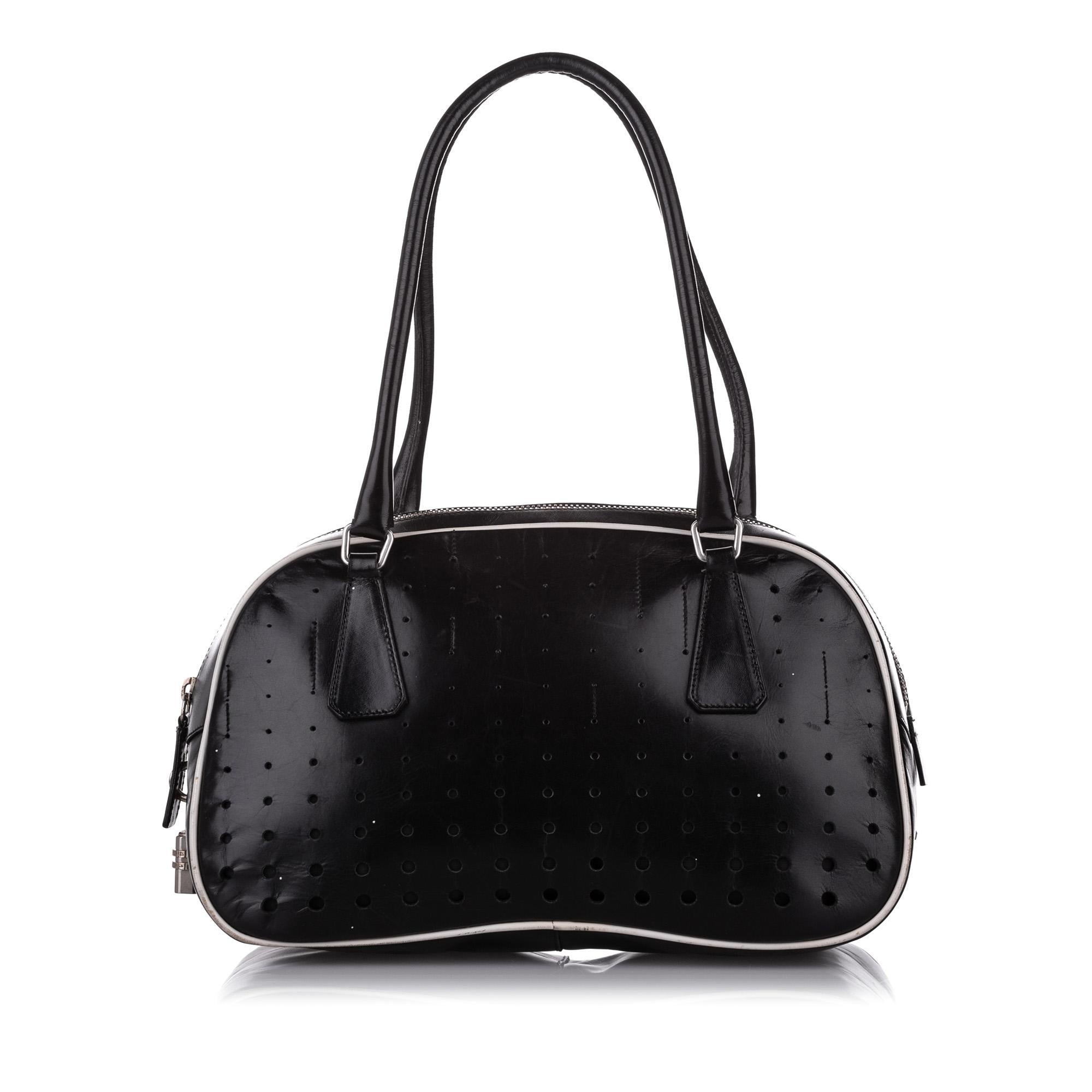 Prada Perforated Leather Shoulder Bag (SHG-31510)