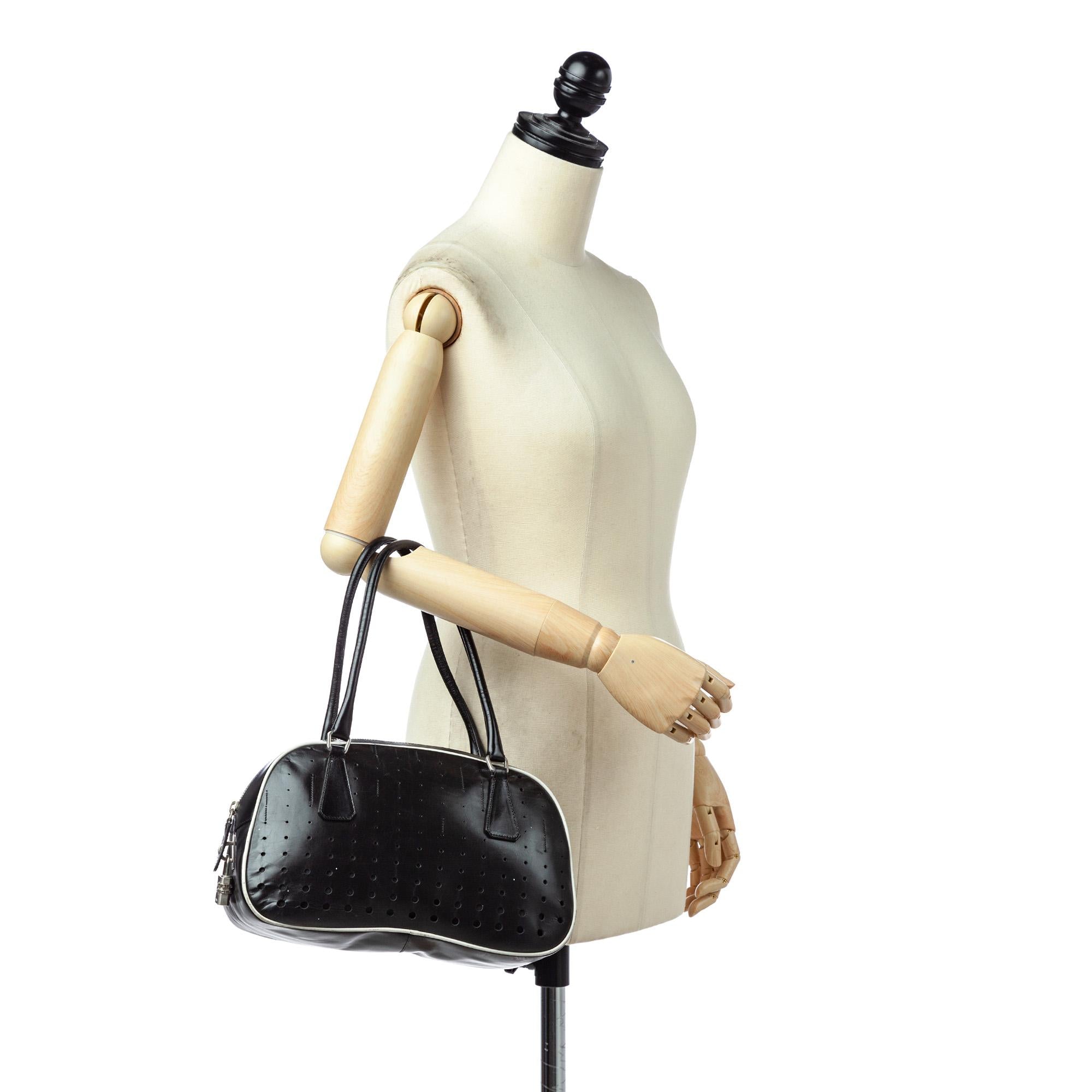 Prada Perforated Leather Shoulder Bag (SHG-31510)