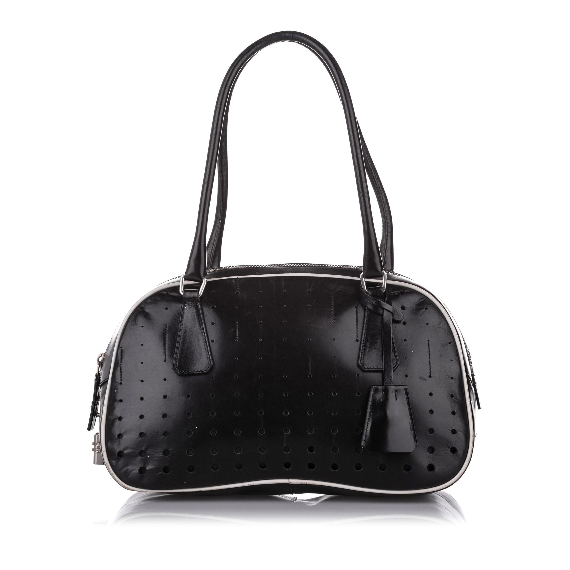 Prada Perforated Leather Shoulder Bag (SHG-31510)
