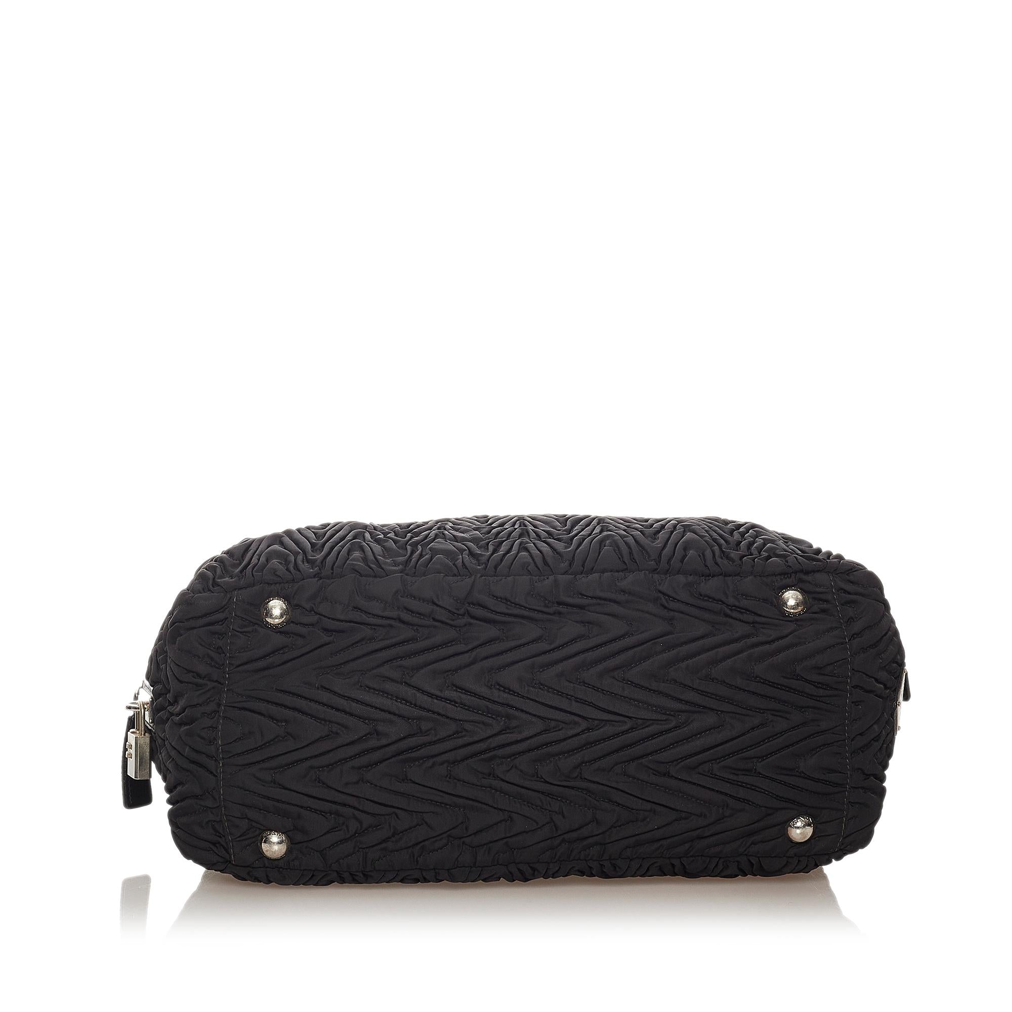 Prada Ruffled Tessuto Handbag (SHG-27414)