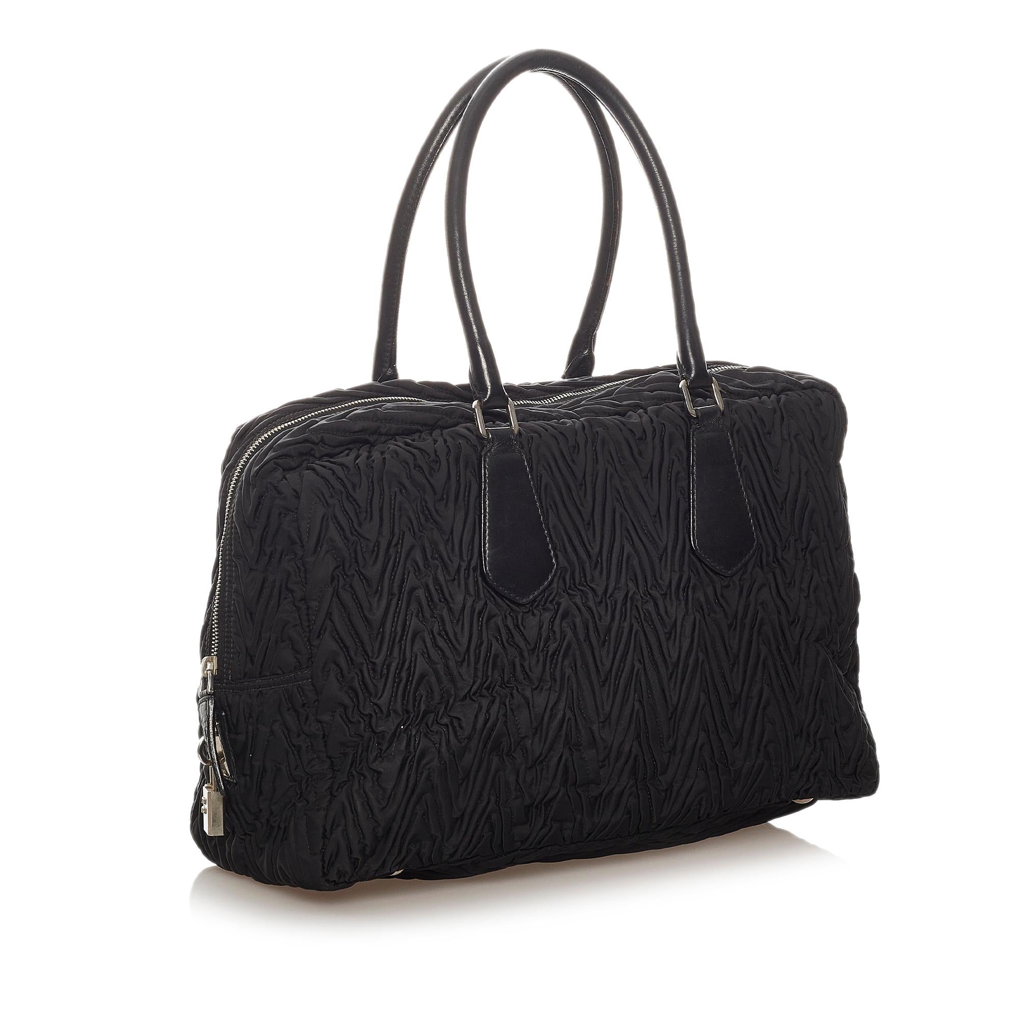 Prada Ruffled Tessuto Handbag (SHG-27414)