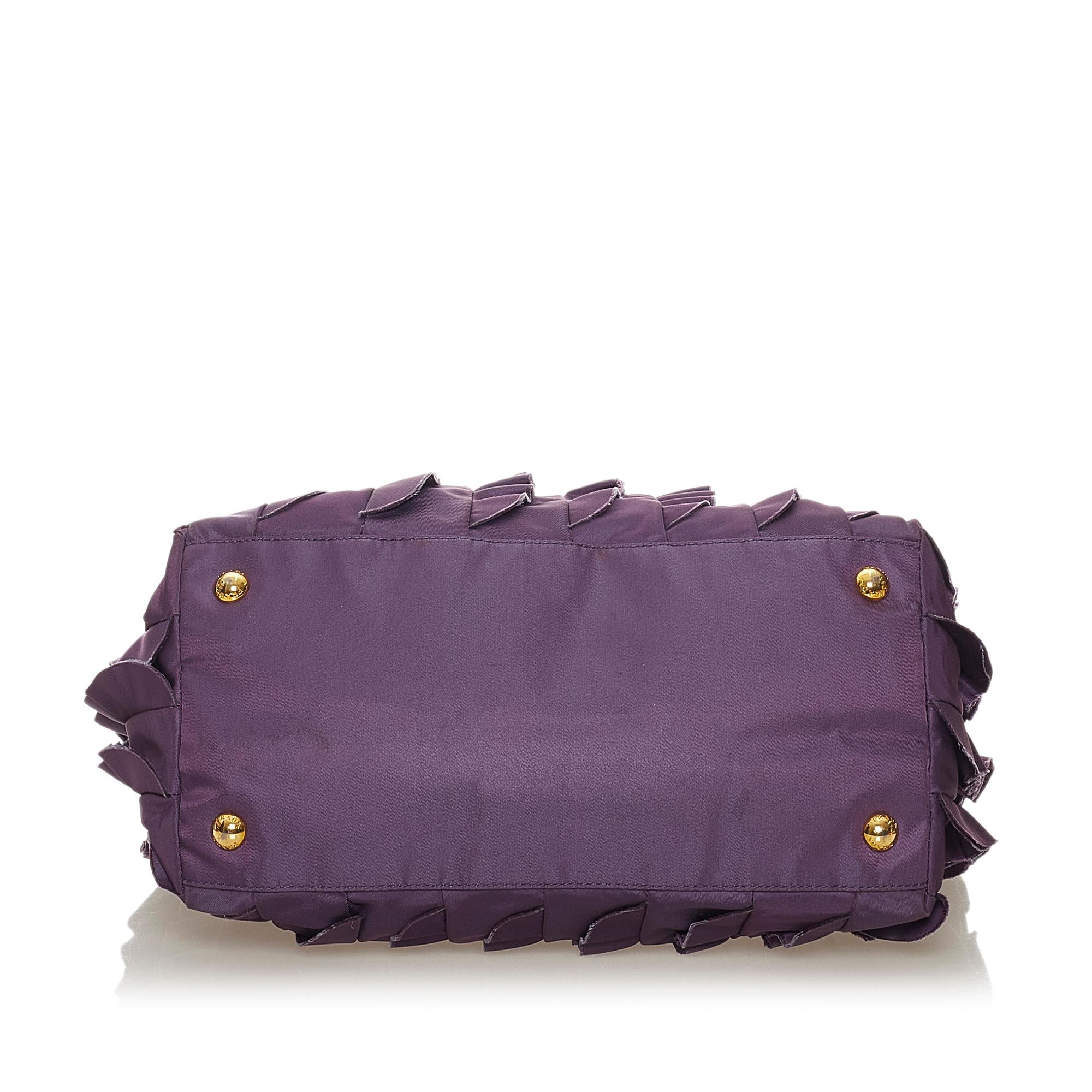 Prada Ruffled Tessuto Tote Bag (SHG-27502)