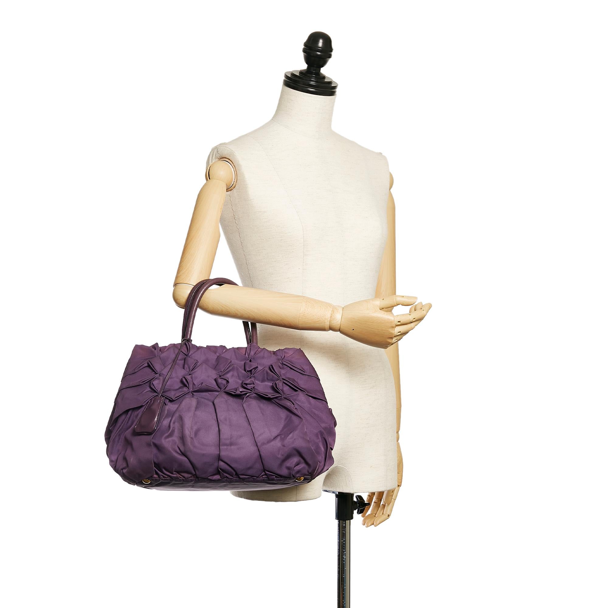 Prada Ruffled Tessuto Tote Bag (SHG-29363)