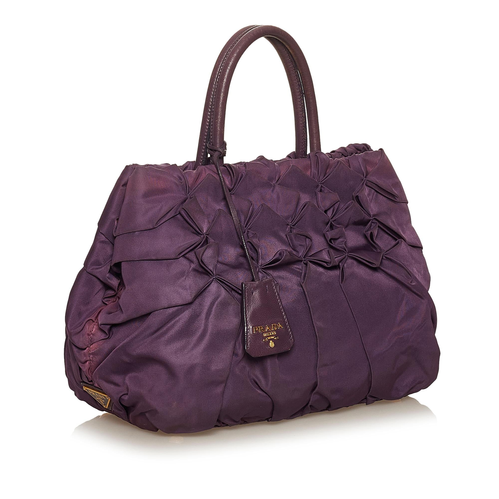 Prada Ruffled Tessuto Tote Bag (SHG-29363)