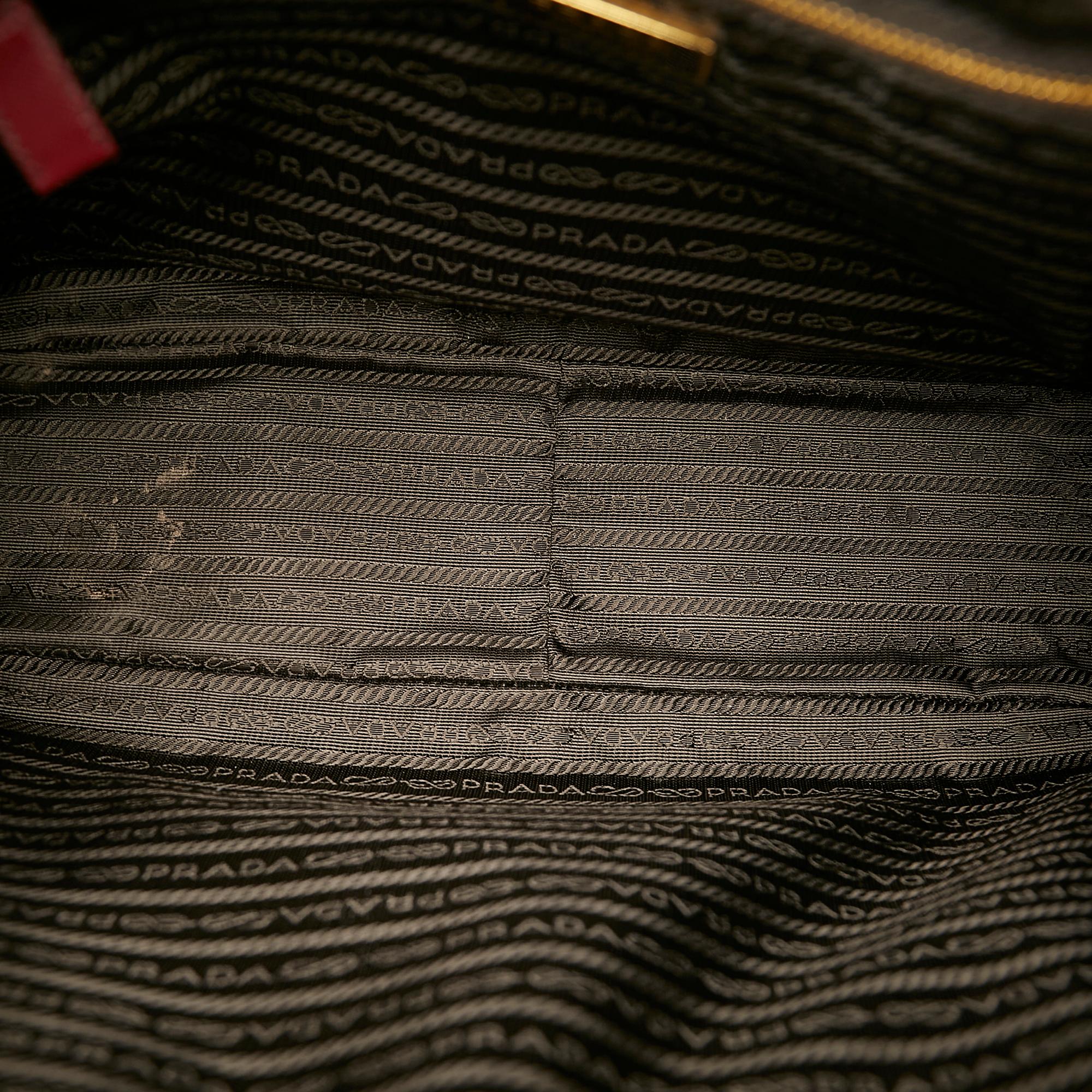 Prada Saffiano Bauletto Handbag (SHG-24256)