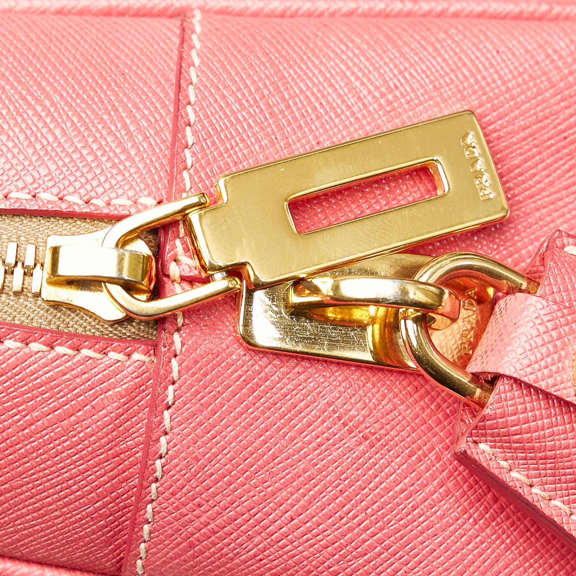 Prada Saffiano Bauletto Handbag (SHG-28801)