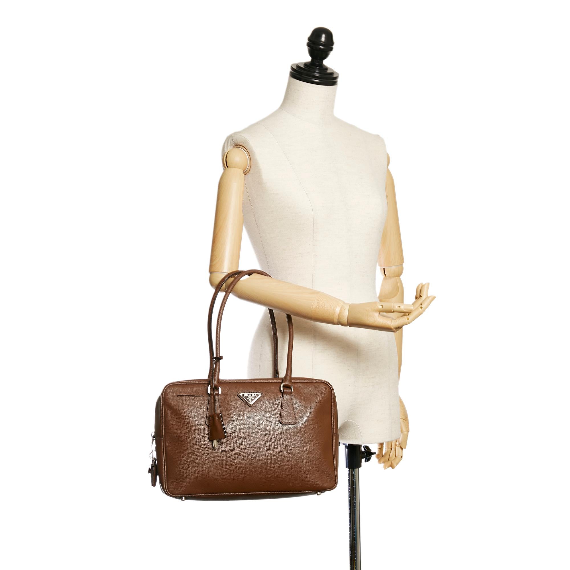 Prada Saffiano Bauletto Shoulder Bag (SHG-29087)
