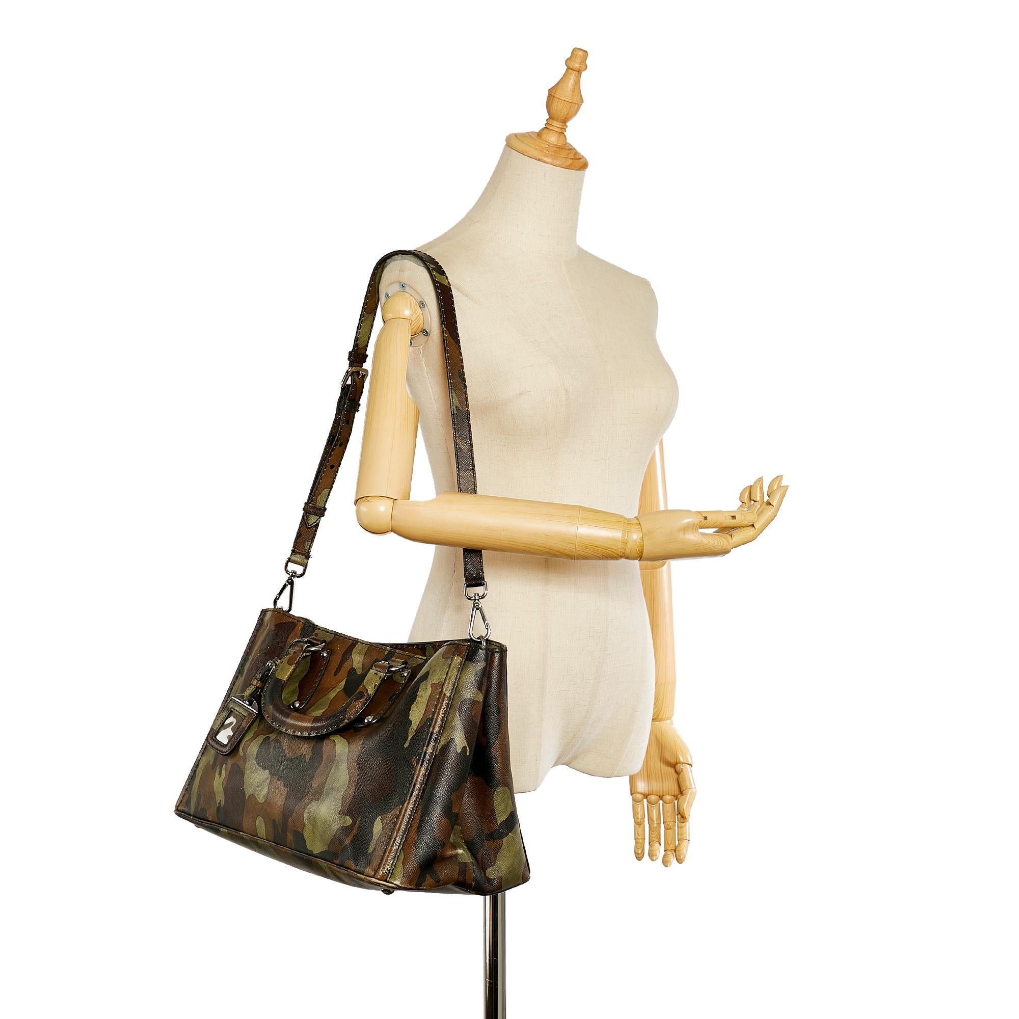 Prada Saffiano Camouflage Satchel (SHG-24651)