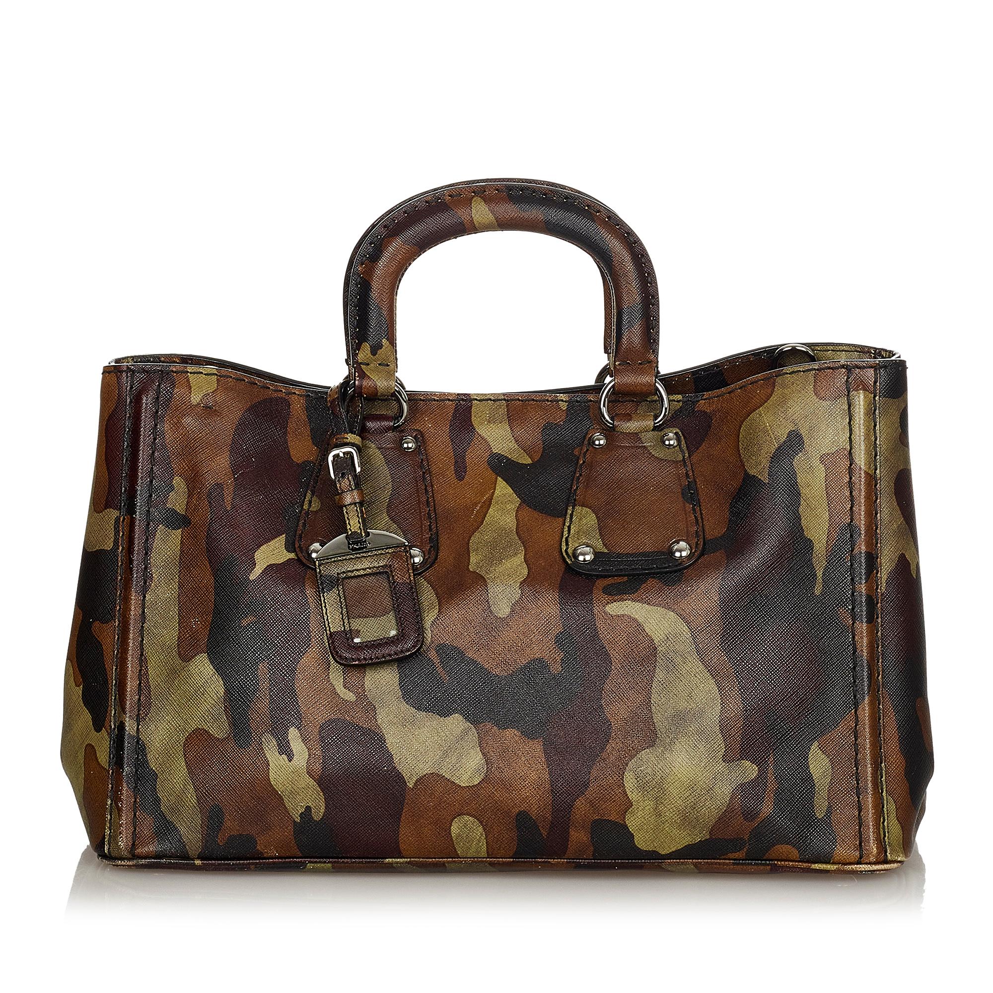 Prada Saffiano Camouflage Satchel (SHG-24651)