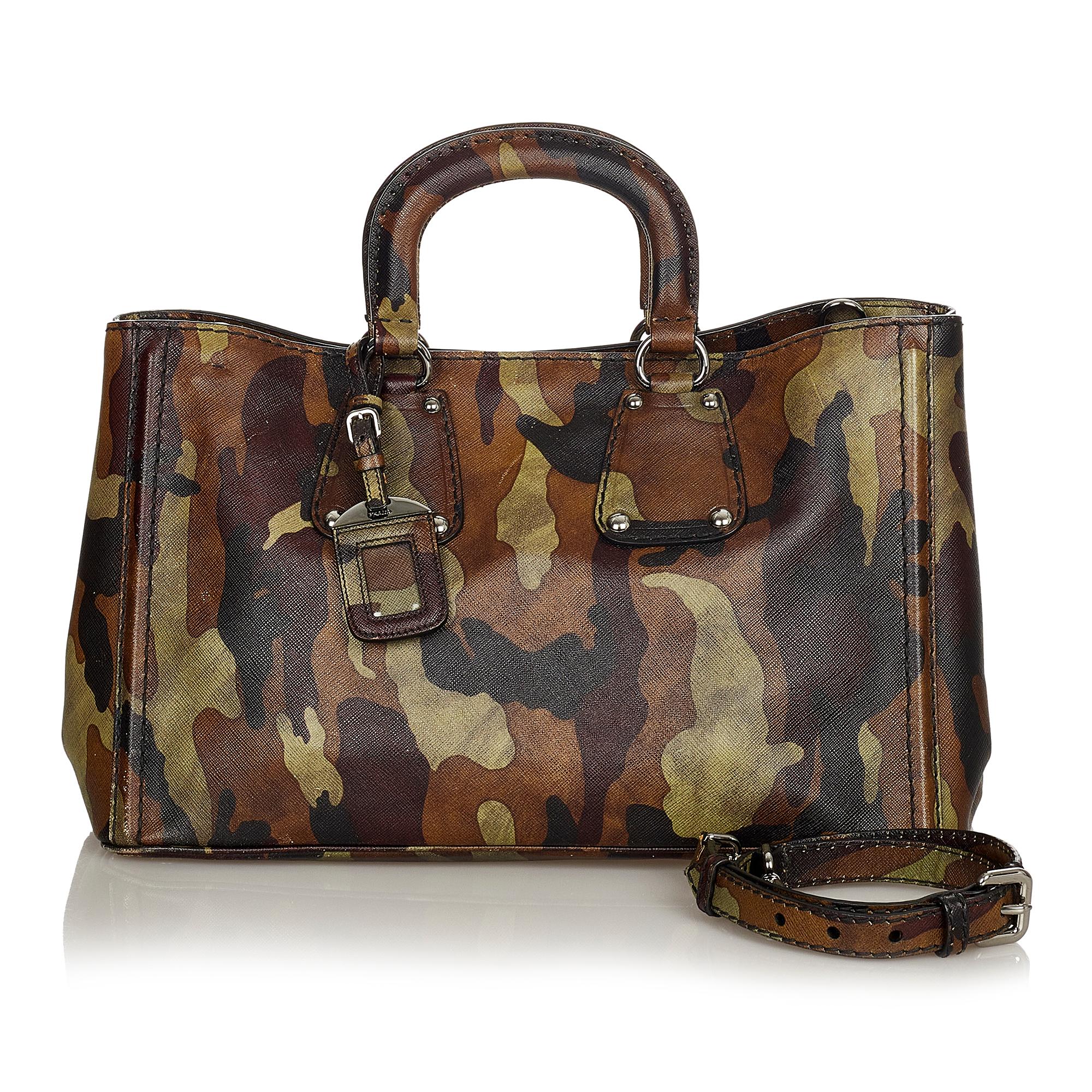Prada Saffiano Camouflage Satchel (SHG-24651)