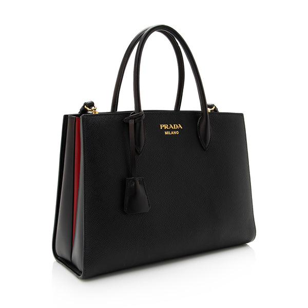 Prada - Authenticated Saffiano Handbag - Leather Red Plain for Women, Never Worn