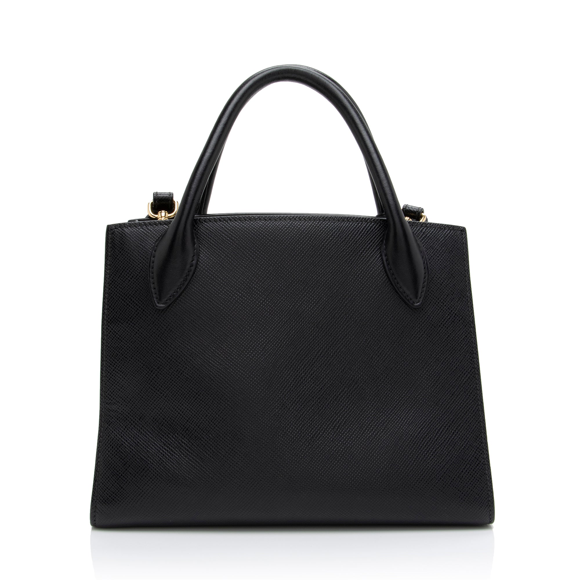 Prada Saffiano Cuir Leather Monochrome Small Tote (SHF-9NGmBJ)
