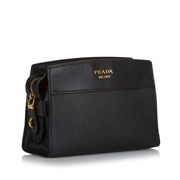 Prada Saffiano Lux Esplanade Shoulder Bag - Grey Shoulder Bags, Handbags -  PRA879058