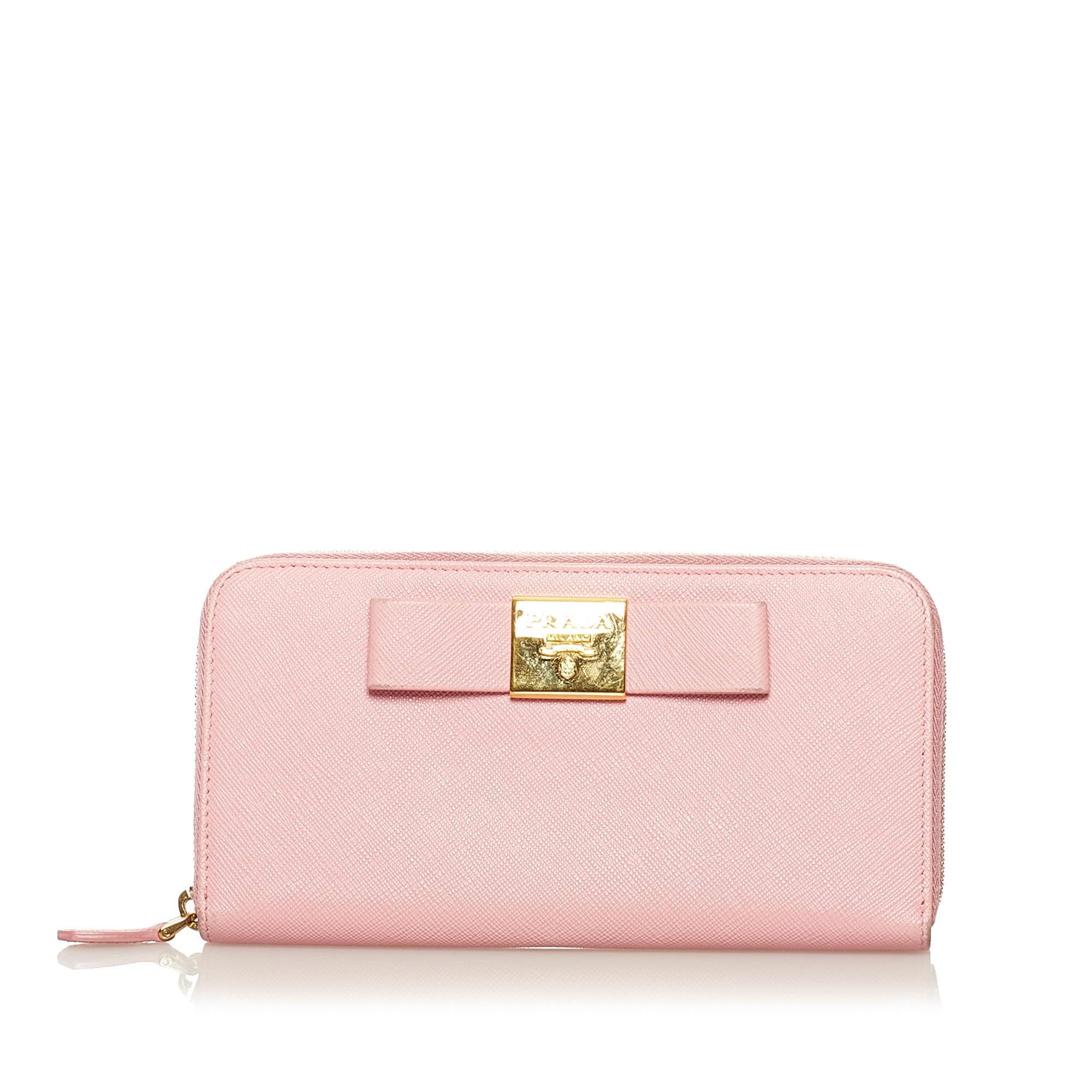 Prada Saffiano Fiocco Bow Long Wallet (SHG-35031)