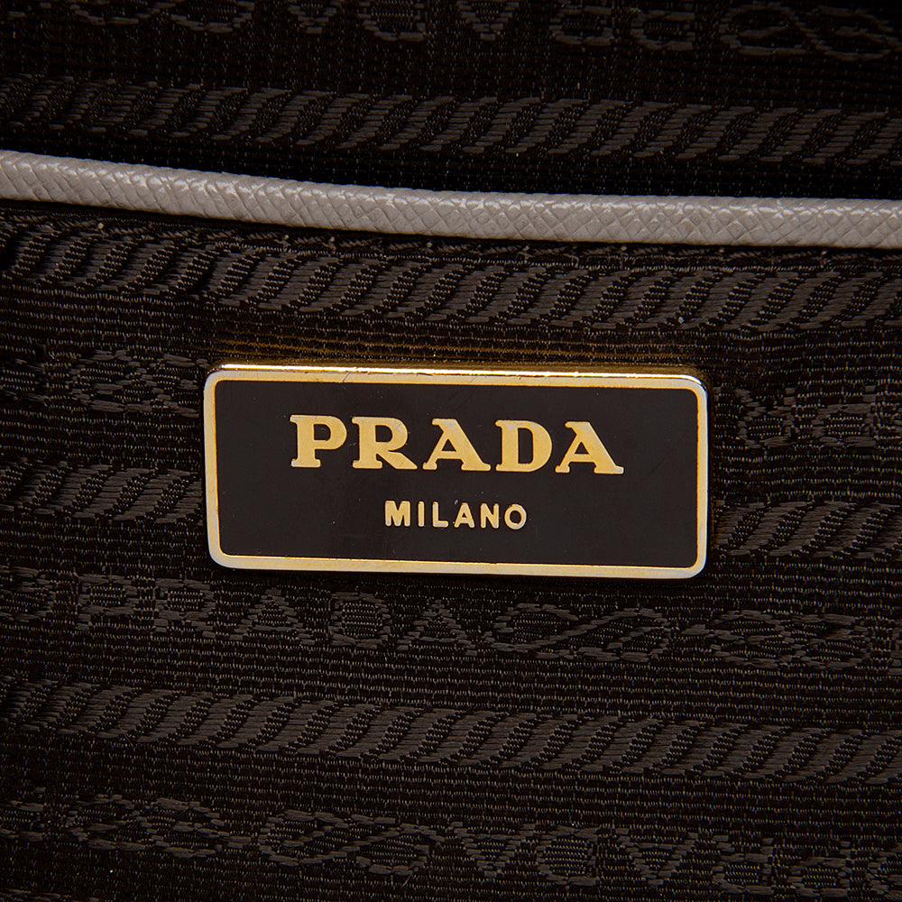 Prada Saffiano Leather Lux Double-Zip Medium Tote (SHF-12527)