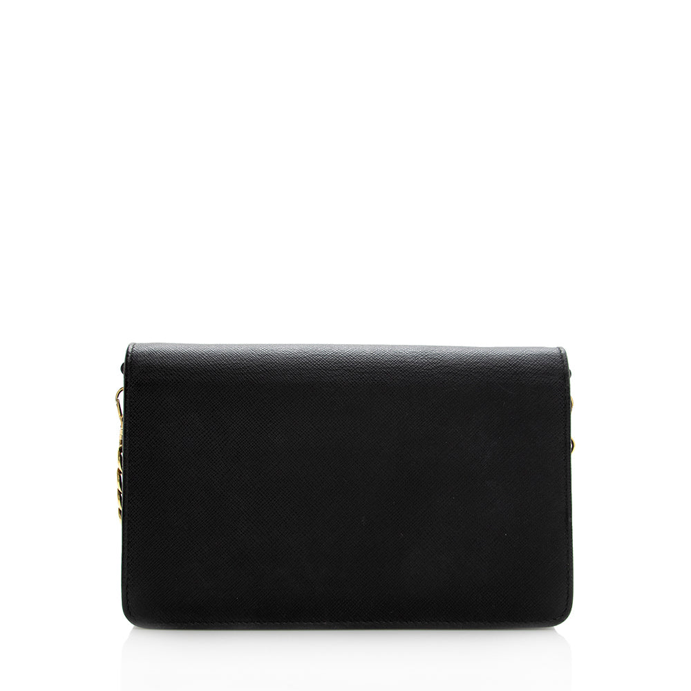 Prada Saffiano Leather Monochrome Small Crossbody Bag (SHF-19127)