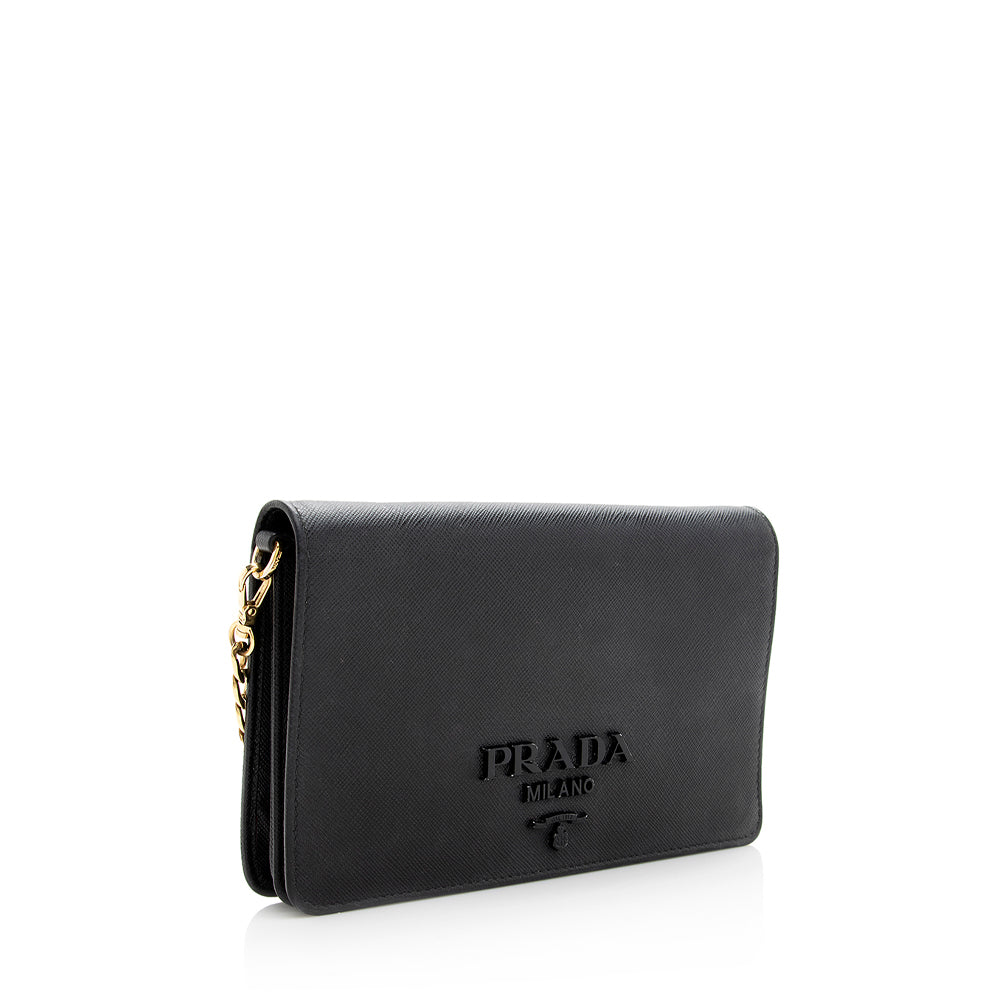 Prada Saffiano Leather Monochrome Small Crossbody Bag (SHF-19127)