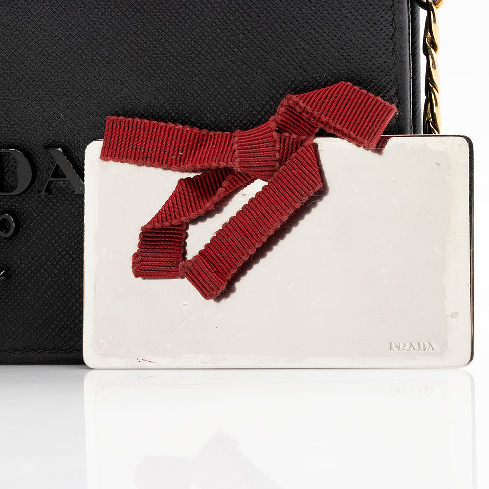 Prada Saffiano Leather Monochrome Small Crossbody Bag (SHF-19127)